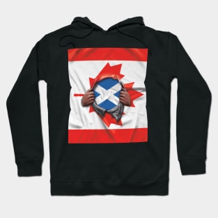 Scotland Flag Canadian Flag Ripped - Gift for Scottish From Scotland Hoodie